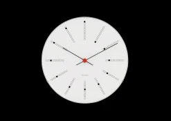 Arne Jacobsen Bankers Vægur Ø21 cm hvid/sort/rød | Køb her Hot