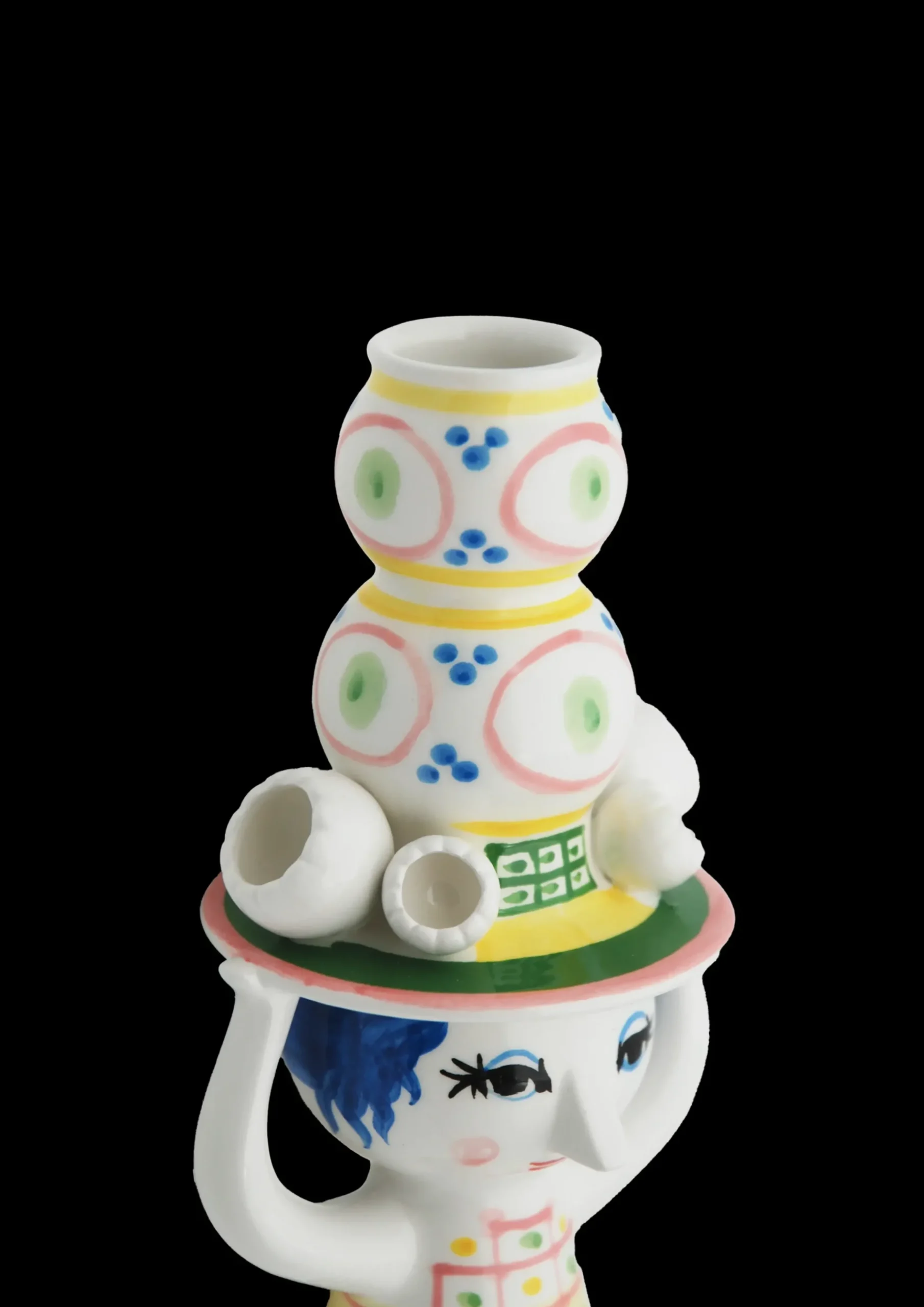 Bjørn Wiinblad Lady with hat Lysestage H16 cm pink | Køb nu Outlet