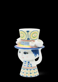 Bjørn Wiinblad Lady with hat Vase H20.5 cm blå | Køb nu Hot
