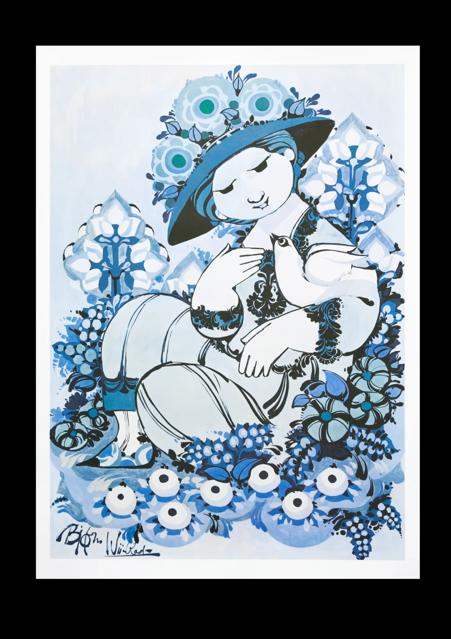 Bjørn Wiinblad Wiinblad Frøken Ella 50x70 cm multi New