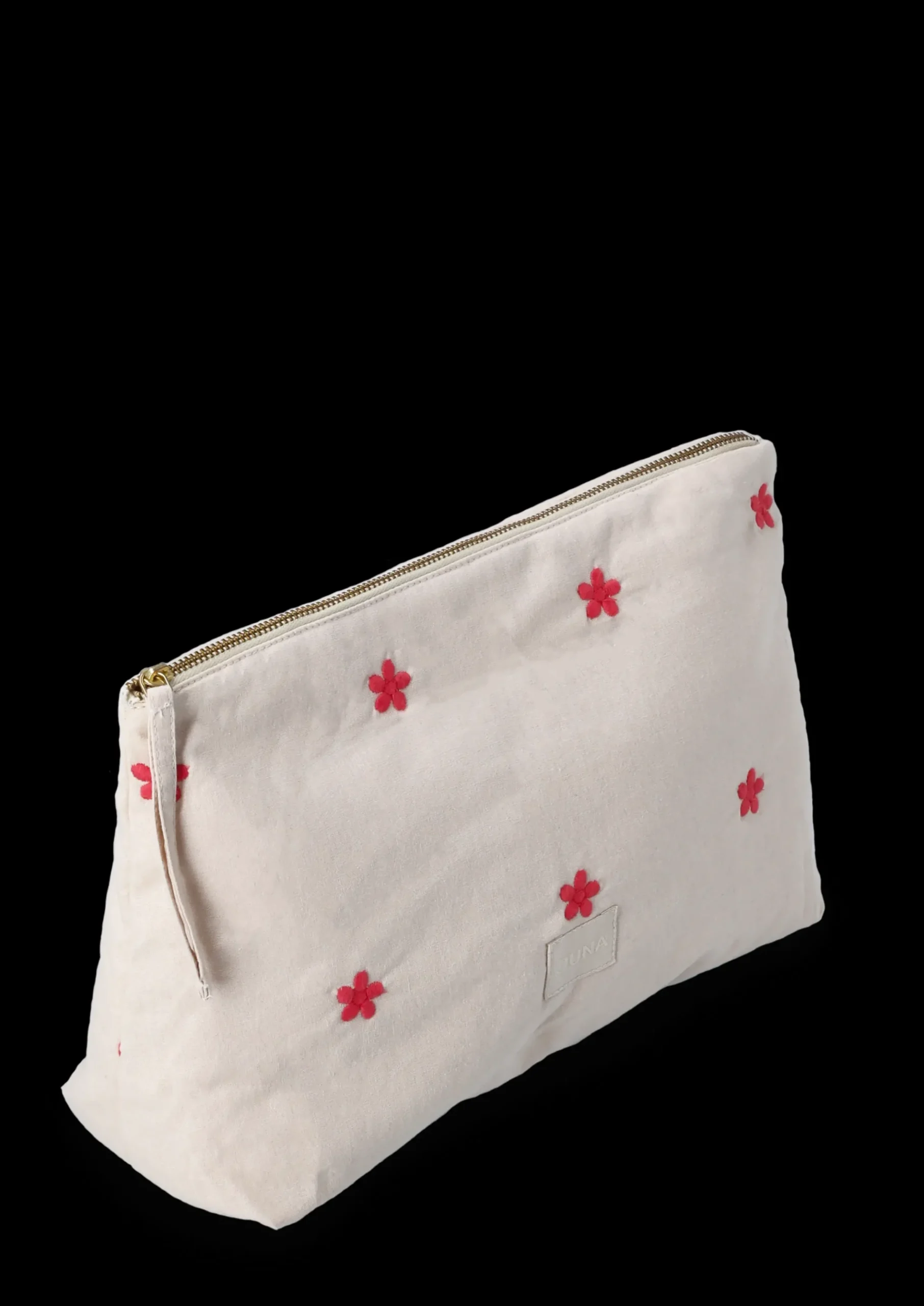 JUNA Daisy Karla Toilettaske 30x10x20 cm – Sand/Rød fra Outlet