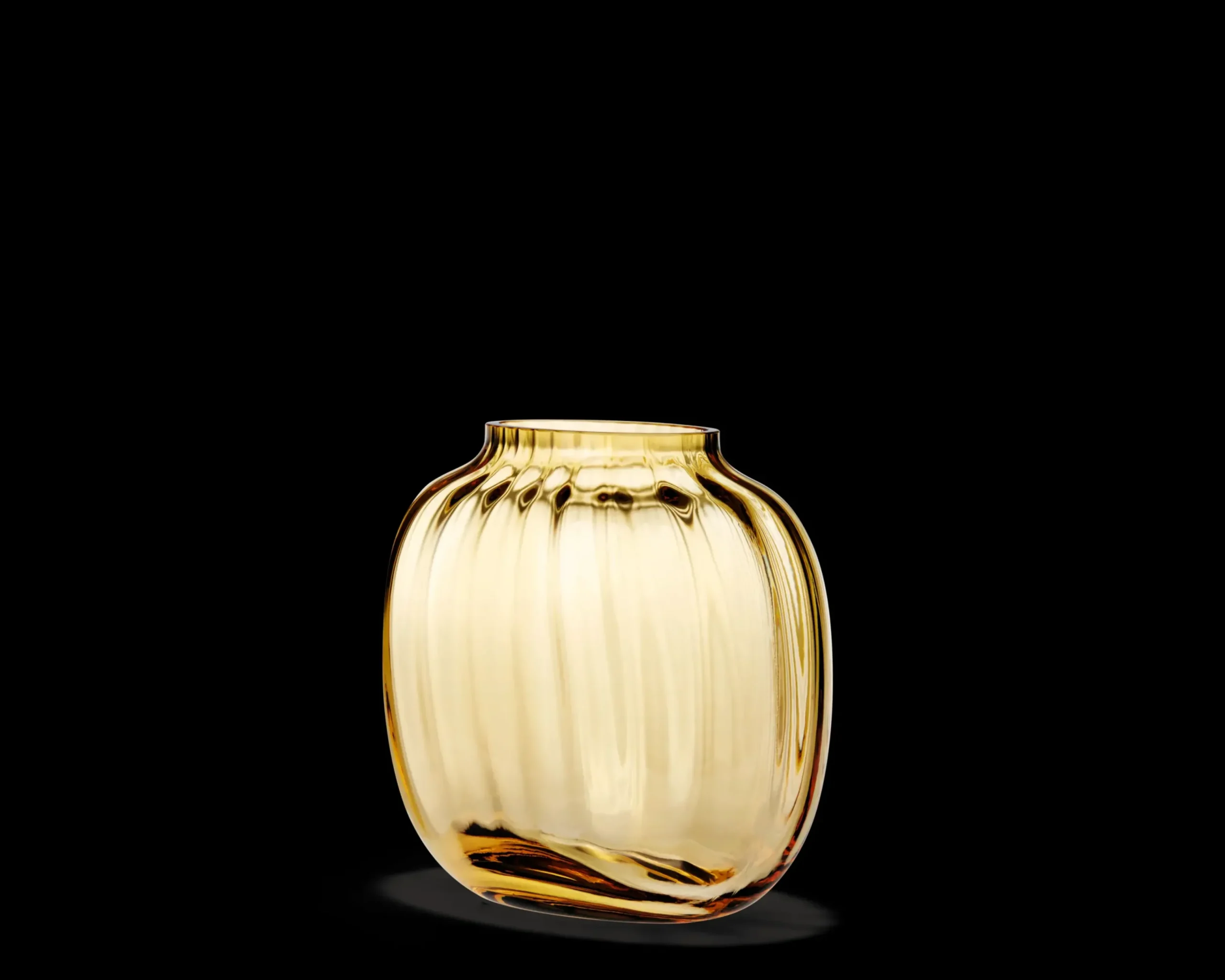 Holmegaard Primula Oval Vase H12.5 amber | Køb her Best