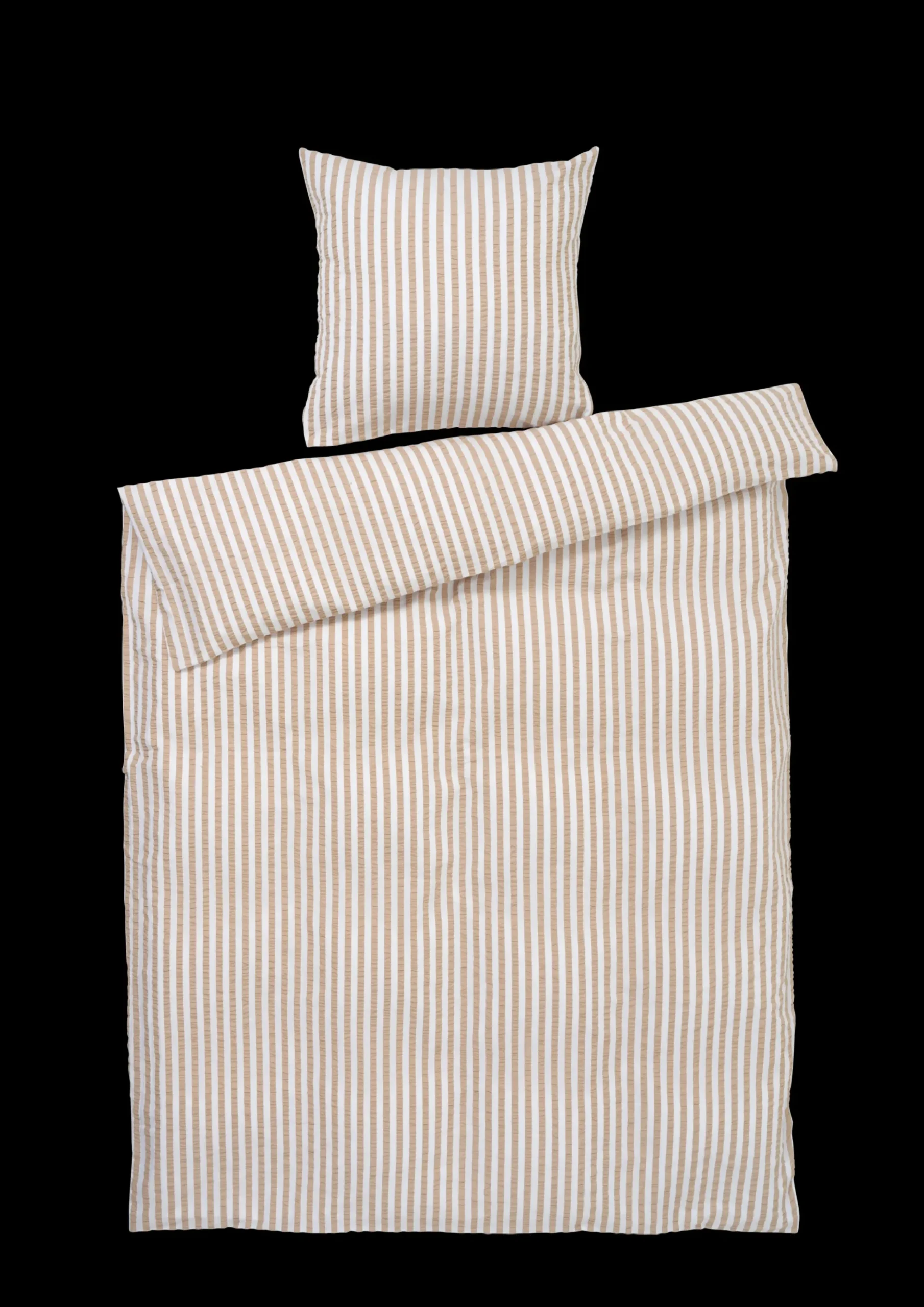 JUNA Bæk&Bølge Lines Sengetøj 150x210cm sand/hvid - Køb her Hot