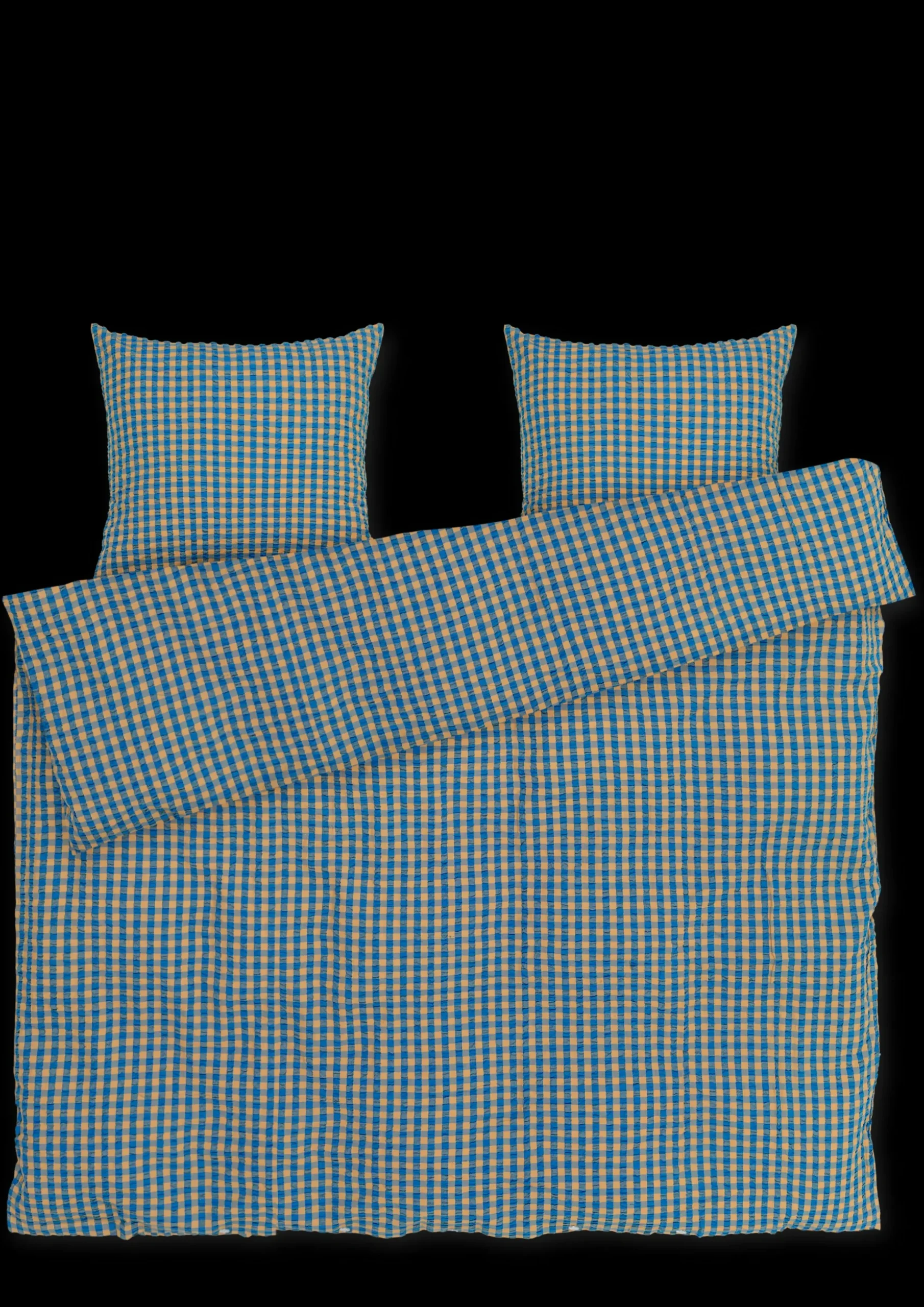 JUNA Bæk&Bølge Sengetøj 200x220 cm blå/okker DK | Køb her Clearance