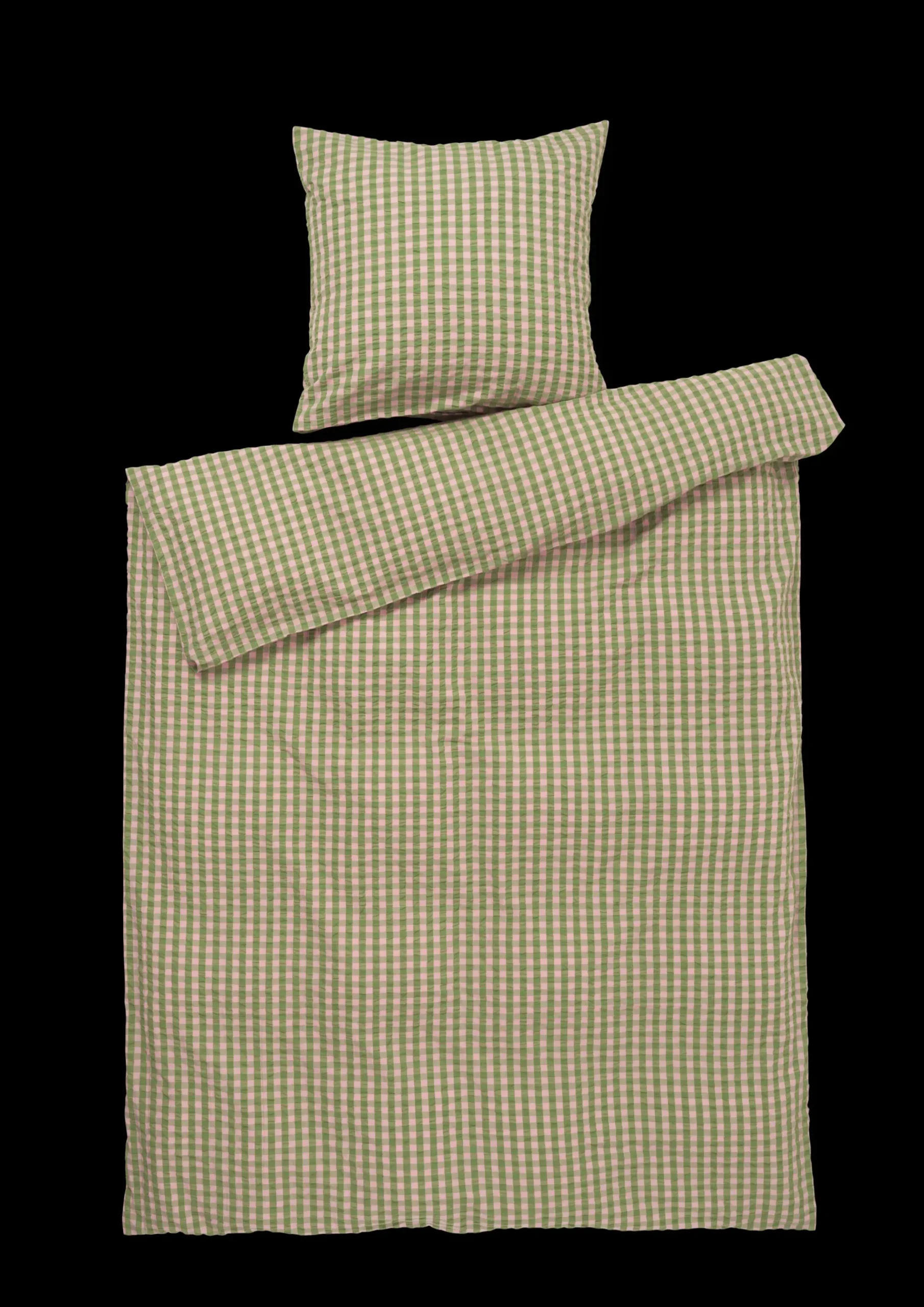 JUNA Bæk&Bølge Sengetøj 150x210 cm grøn/soft pink SE Sale