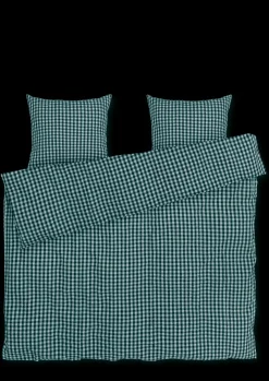 JUNA Bæk&Bølge Sengetøj 200x220 cm grøn/lys blå DK | Køb nu Best