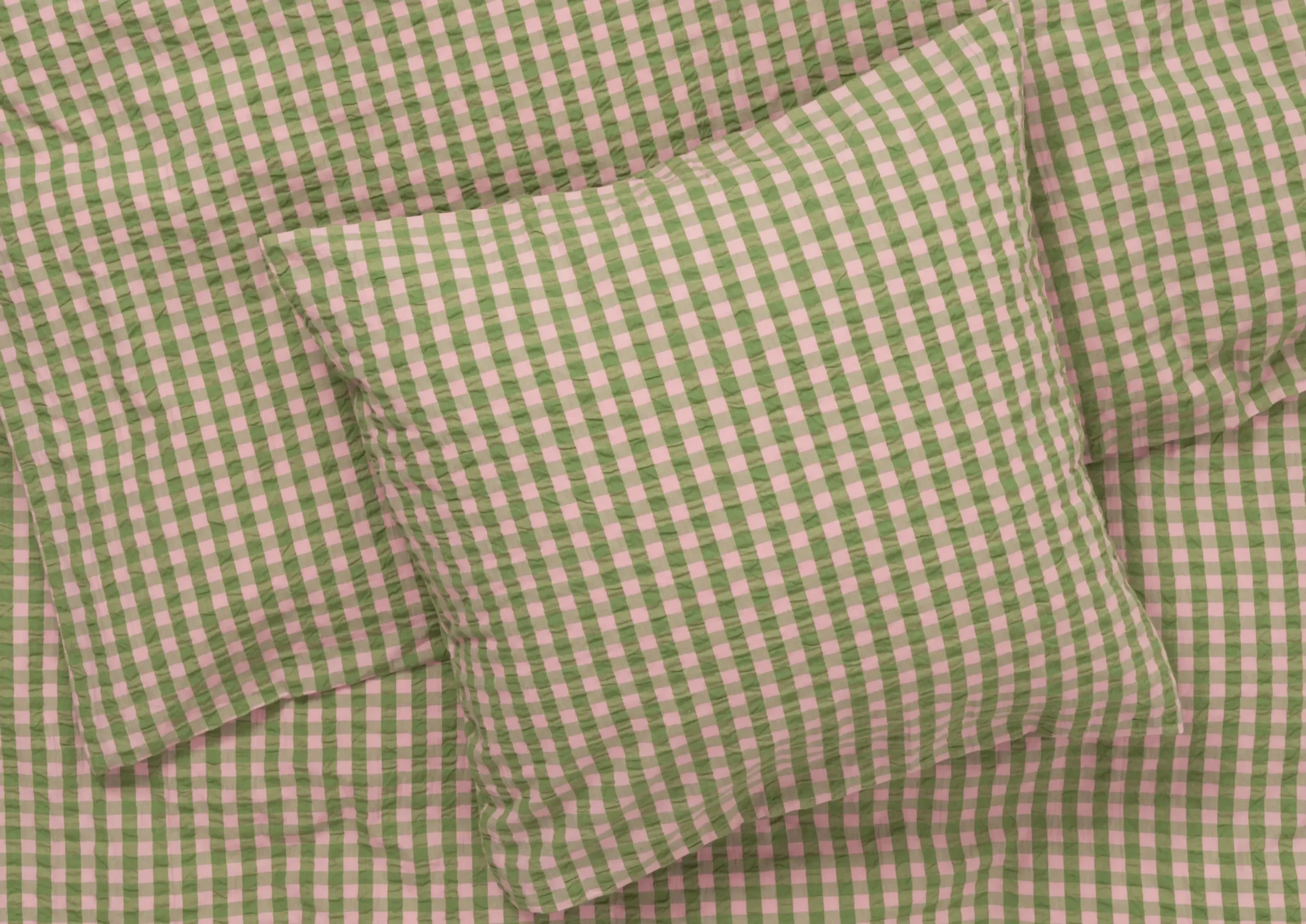 JUNA Bæk&Bølge Sengetøj 140x200 cm grøn/soft pink DK Clearance