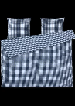 JUNA Bæk&Bølge Sengetøj 200x220 cm mørk blå/hvid | Køb her New