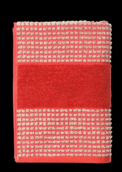 JUNA Check Håndklæde 70x140 cm rød/sand | Køb hos os