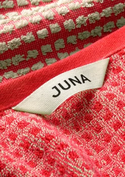 JUNA Check Håndklæde 50x100 cm rød/sand | Køb hos os Discount