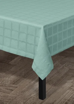 JUNA Damaskdug 150x370 cm i blå fra serien Brick | Køb her Online