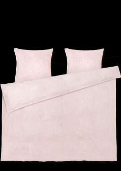 JUNA Monochrome Lines Sengetøj 140x220 cm rosa/hvid Best
