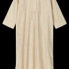 JUNA Monochrome Lines Sonja dress XS okker/hvid | Køb her Best