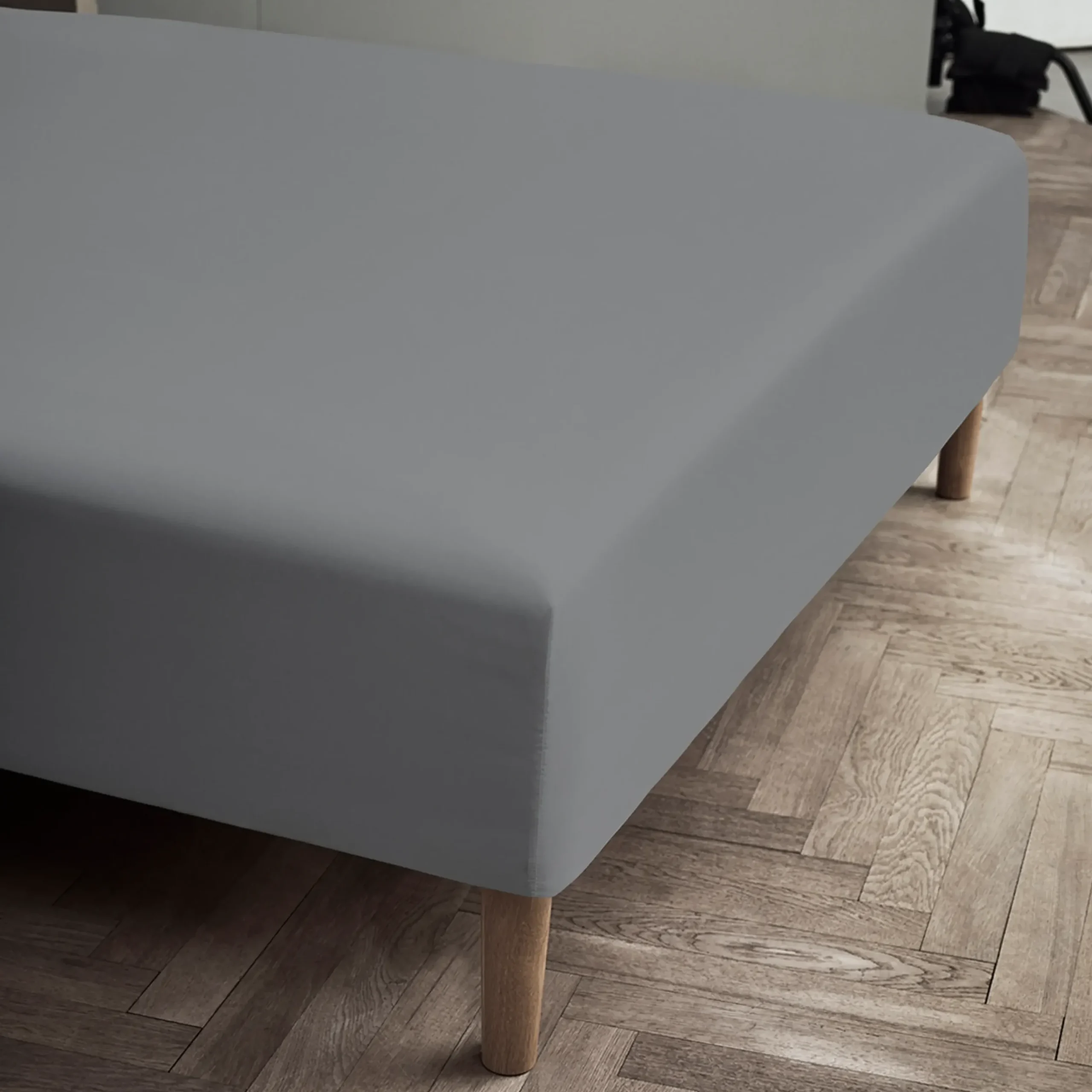 JUNA Percale Boxlagen 180x30x210 cm grå - Køb her Clearance