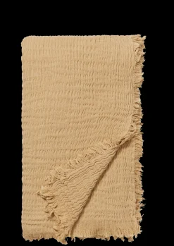 JUNA Sengetæppe 240x260 cm i sand fra serien Reloved Sale