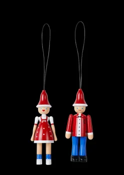 Kay Bojesen Julepynt Jule Ole & Jule Lise rød/blå/hvid Discount