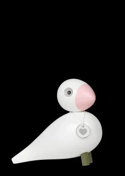 Kay Bojesen Sangfugl Love H15.5 cm hvid/rosa | Køb her Outlet