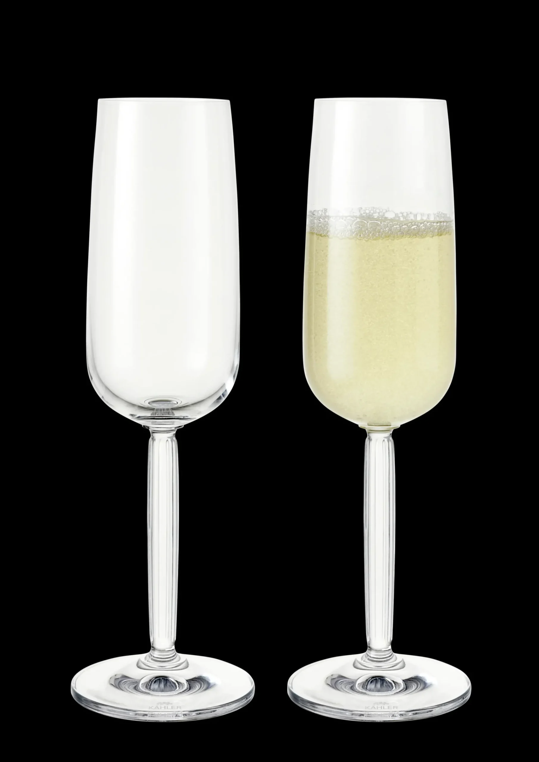 Kähler Hammershøi Champagneglas 24 cl klar 2 stk. | Køb her Outlet