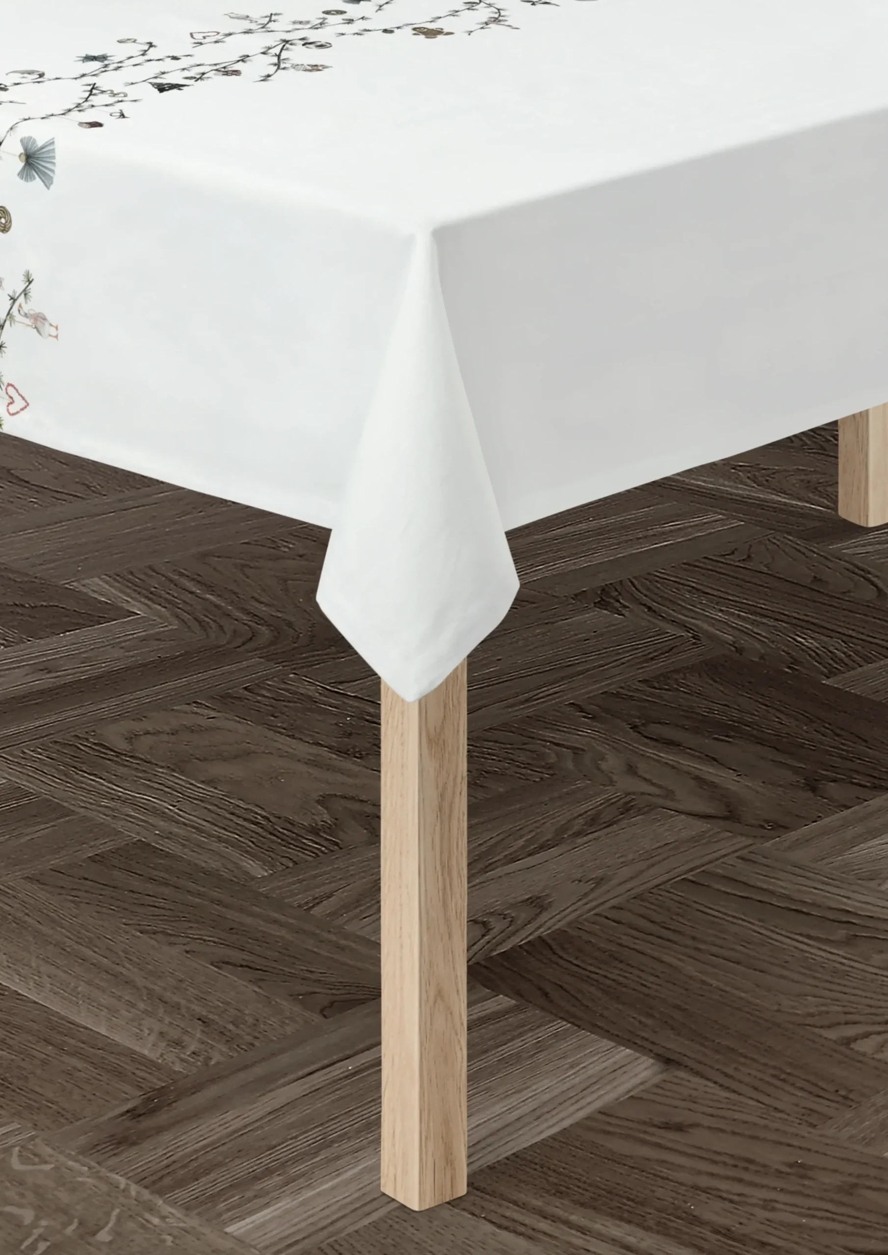Kähler Hammershøi Christmas Dug 150x320 cm hvid m. deko Hot