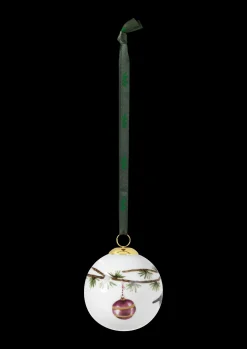 Kähler Hammershøi Christmas Kugle 2019 Ø6 cm hvid m. deko Clearance