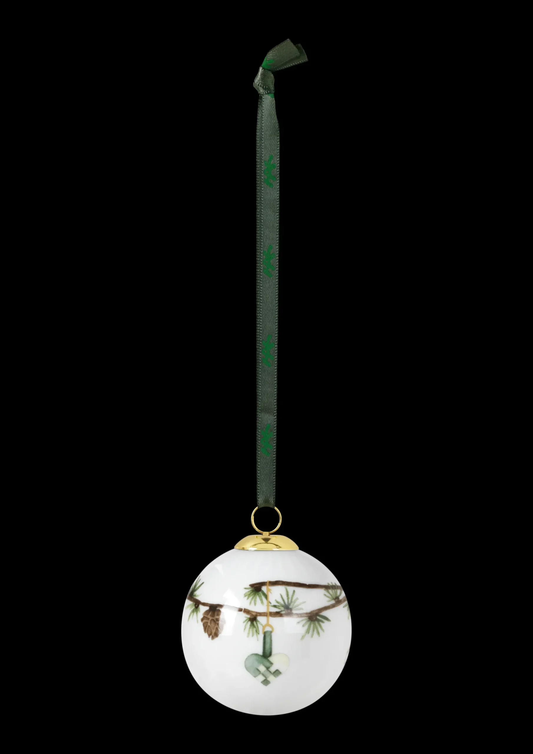 Kähler Hammershøi Christmas Kugle 2019 Ø6 cm hvid m. deko Clearance