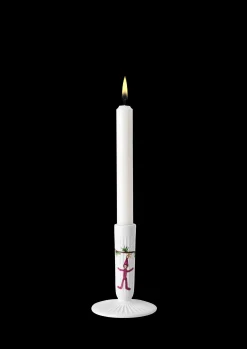 Kähler Hammershøi Christmas Lysestage H12 hvid m. deko Hot