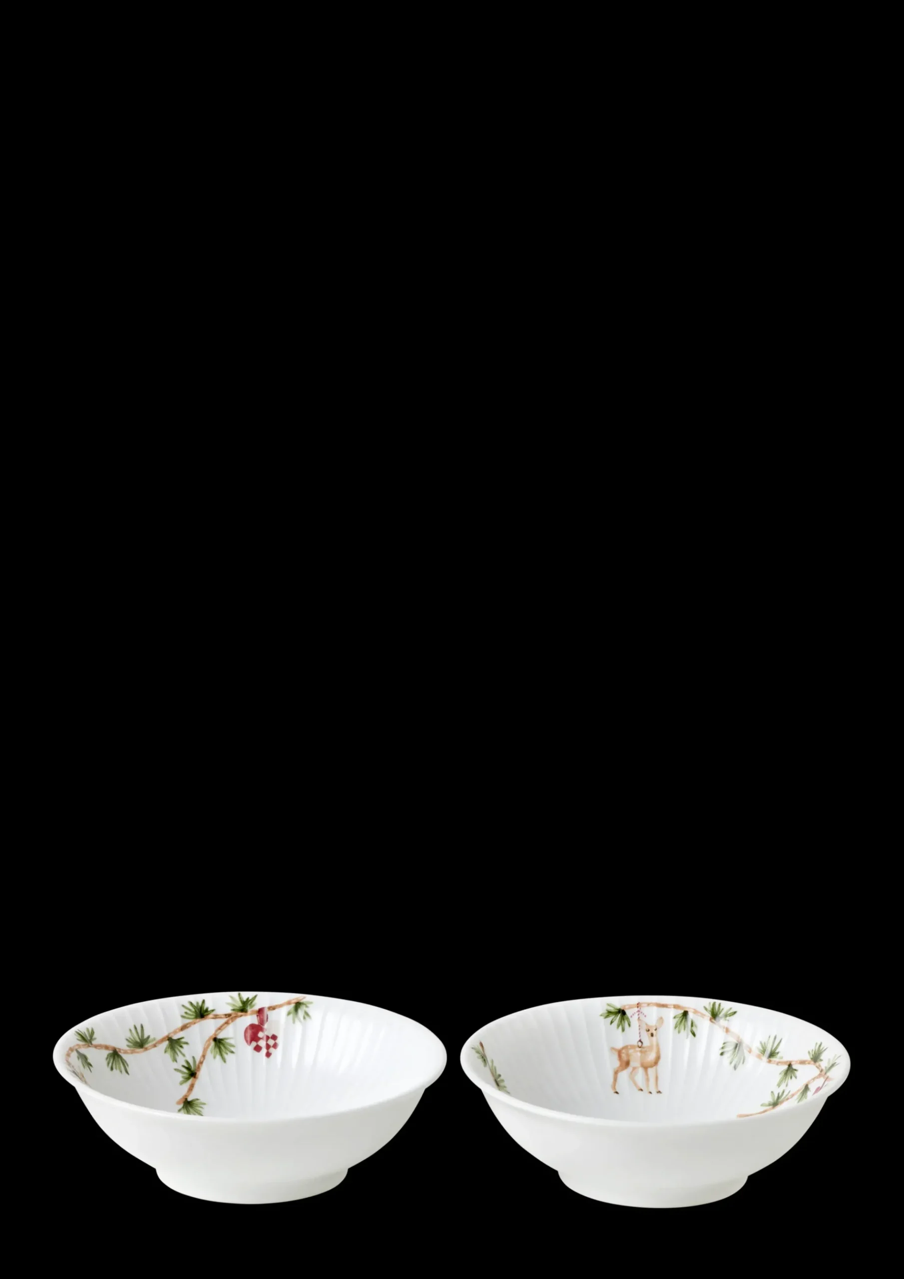 Kähler Hammershøi Christmas Skål Ø16 cm hvid m. deko 2 stk. Outlet