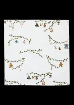 Kähler Hammershøi Christmas Stofserviet 45x45cm hvid m. deko Clearance