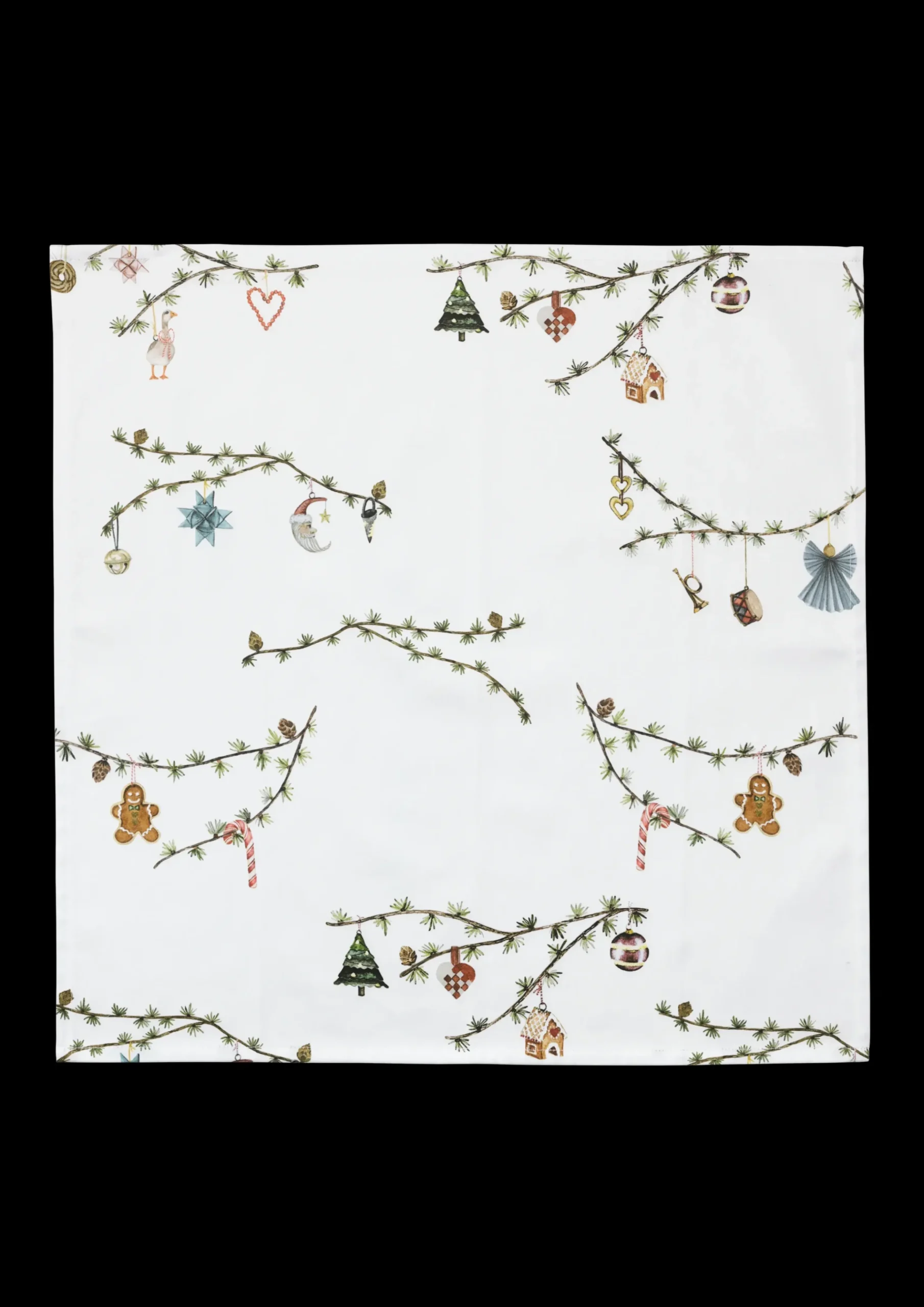 Kähler Hammershøi Christmas Stofserviet 45x45cm hvid m. deko Clearance
