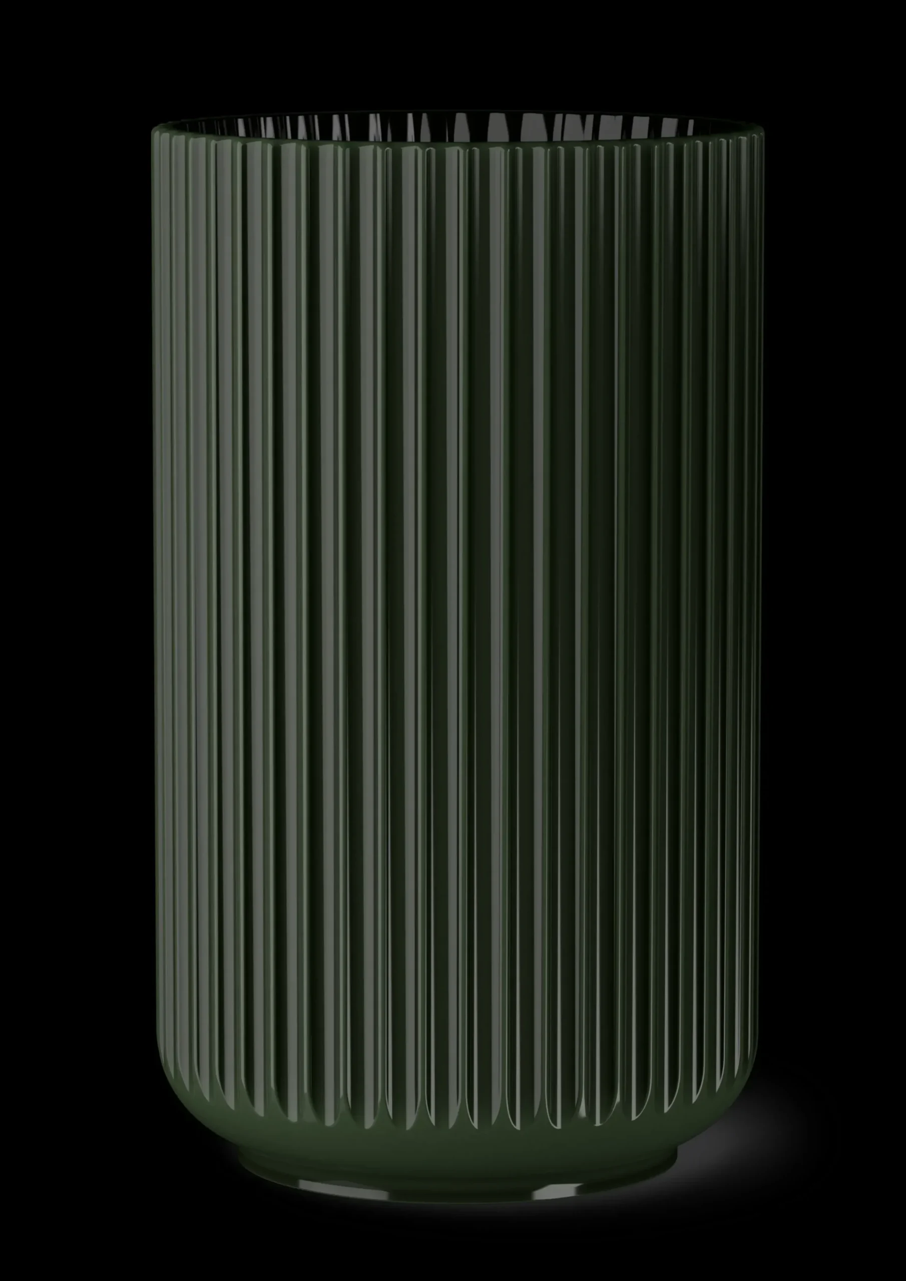 Lyngby Porcelæn Lyngby Vase H31 cm mørk grøn porcelæn