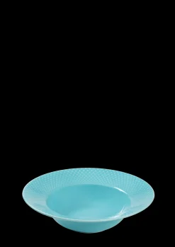 Lyngby Porcelæn Rhombe Color Dyb tallerken Ø24.5 cm turkis