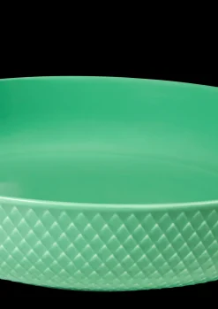 Lyngby Porcelæn Rhombe Color Serveringsskål Ø28 cm grøn Hot