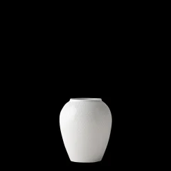 Lyngby Porcelæn Rhombe Vase H16.5 hvid porcelæn | Køb her New