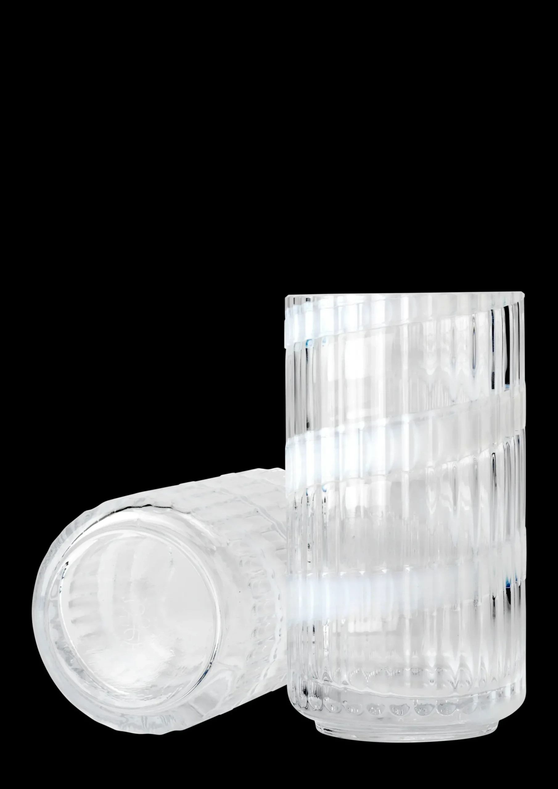 Lyngby Porcelæn Vase H15.5 cm swirl hvid mundblæst glas Best